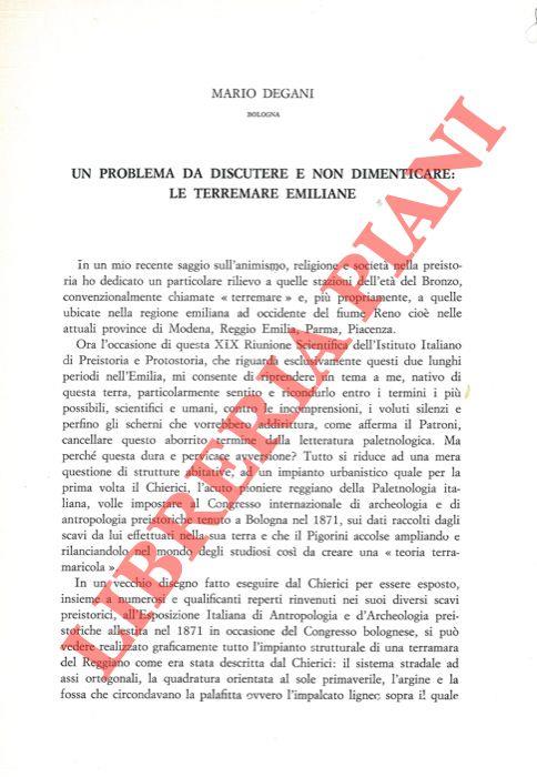 Un problema da discutere e non dimenticare: le terremare emiliane