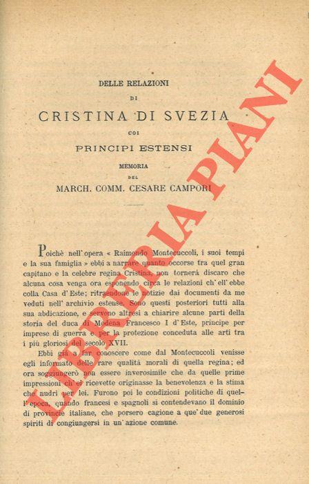 Delle relazioni di Cristina di Svezia coi Principi Estensi