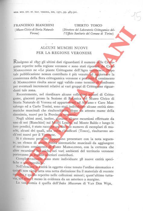 Alcuni muschi nuovi per la regione veronese