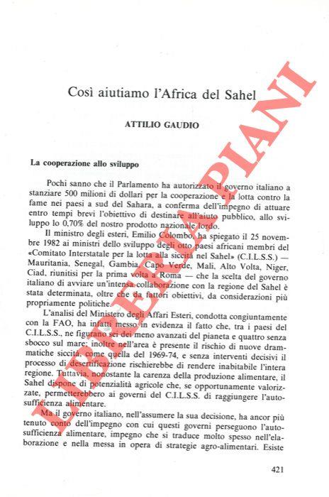 Così aiutiamo l'Africa del Sahel