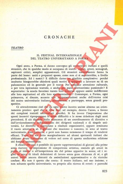 Il Festival Internazionale del Teatro Universitario a Parma