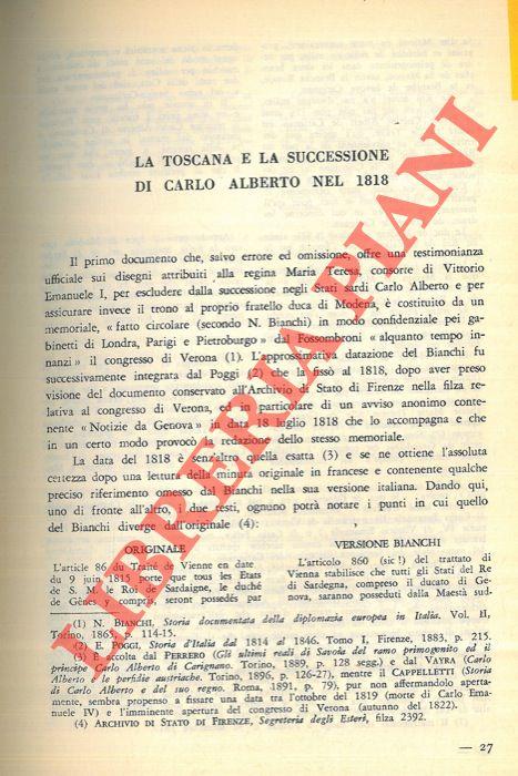 La Toscana e la successione di Carlo Alberto nel 1848