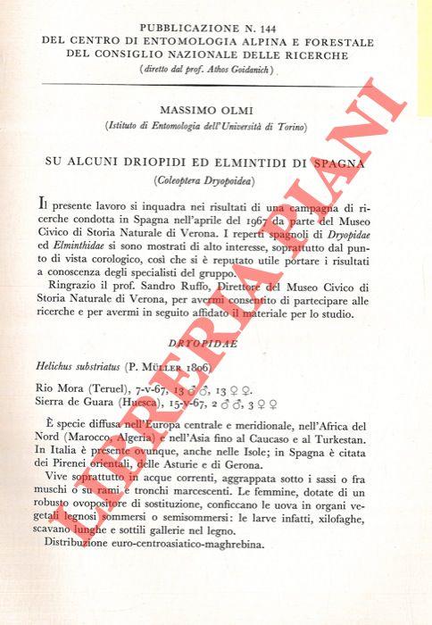 Su alcuni Driopidi ed Elmintidi di Spagna (Coleoptera Dryopoidea)