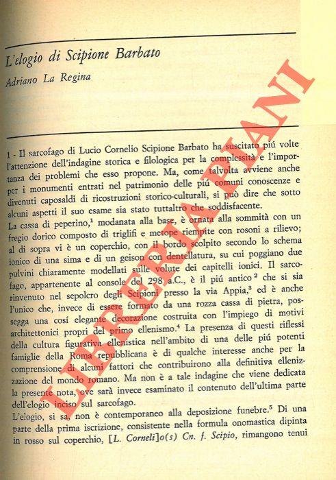 L' elogio di Scipione Barbato