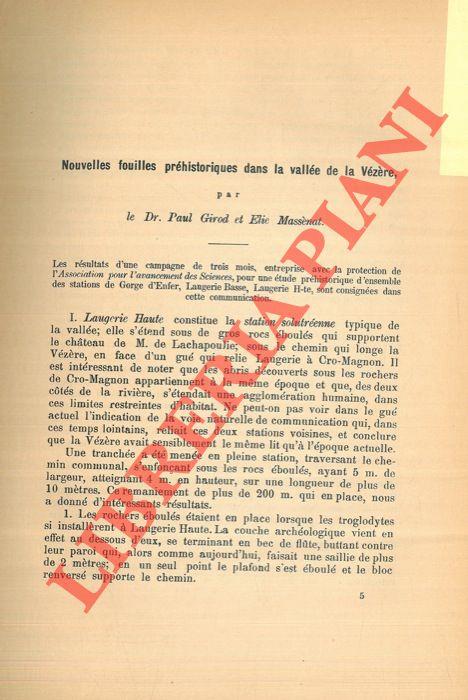 Nouvelles fouilles préhistoriques dans la vallée de la Vézère
