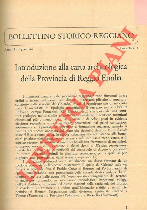 Introduzione alla carta archeologica della Provincia di Reggio Emilia