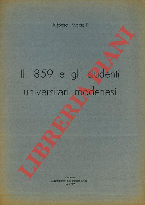 Il 1859 e gli studenti universitari modenesi