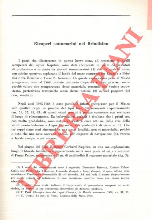 Ricuperi sottomarini nel Brindisino