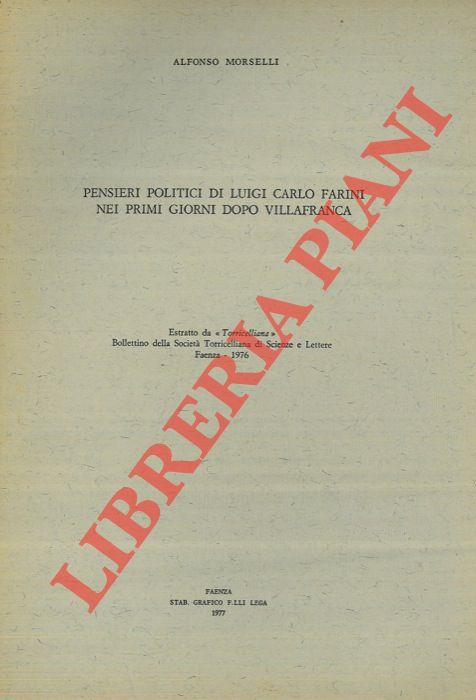 Pensieri politici di Luigi Carlo Farini nei primi giorni dopo Villafranca