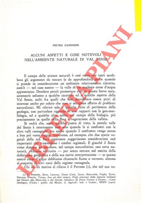 Alcuni aspetti e cose notevoli nell'ambiente naturale di Val Senio