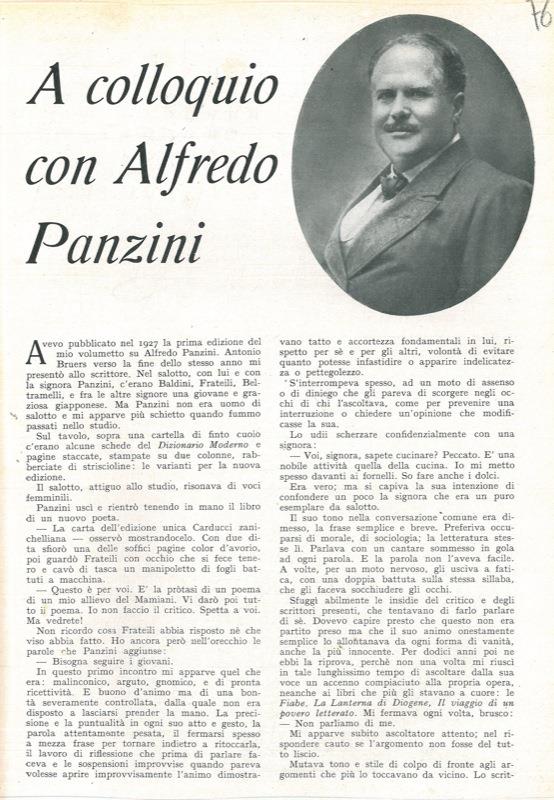 A colloquio con Ajfredo Panzini