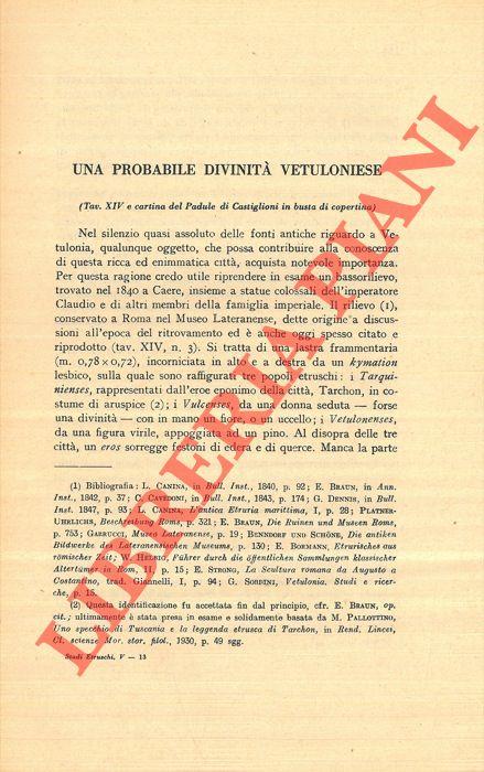 Una probabile divinità vetuloniese