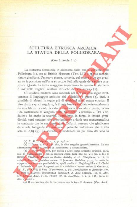 Scultura etrusca arcaica: la statua del Polledrara
