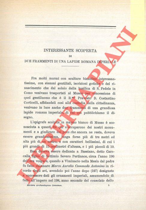 Interessante scoperta di due frammenti di una lapide romana imperiale