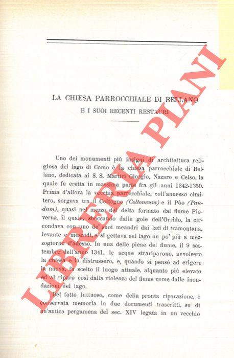 La chiesa parrocchiale di Bellano e i suoi recenti restauri