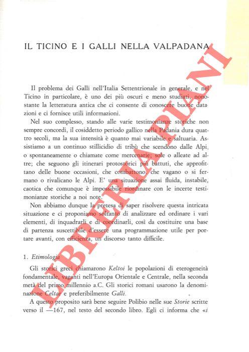 Il Ticino e i Galli nella Valpadana