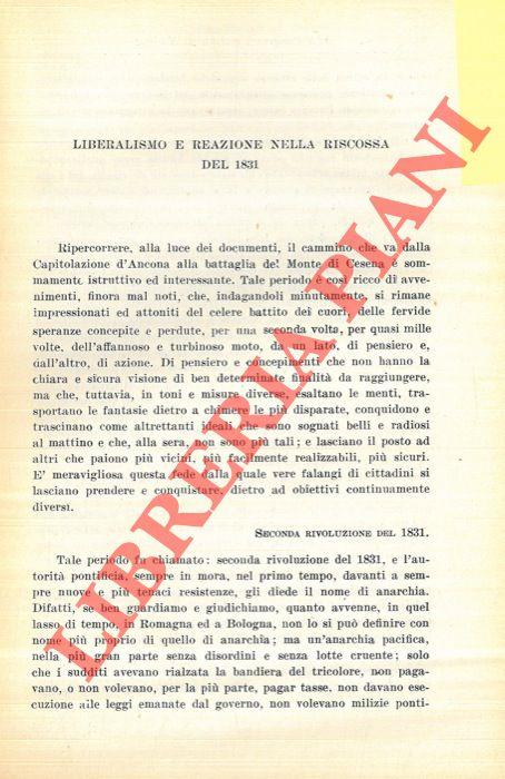 Liberalismo e reazione nella riscossa del 1831