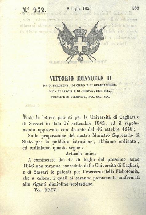 con cui si stabilisce che l'introduzione o estrazione delle merci nate o lavorate nel stati regii del continente o in Sardegna potrà avere luogo in tutte le dogane composte almeno di due impiegati del servizio sedentario