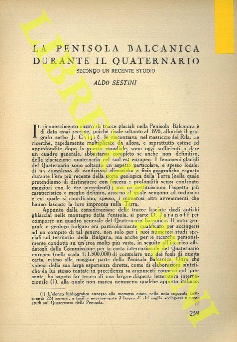 La penisola balcanica durante il Quaternario secondo un recente studio