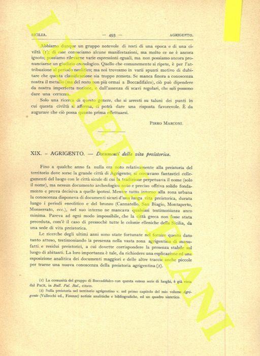 Agrigento. Documenti della vita preistorica