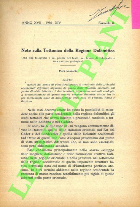 Note sulla Tettonica della Regione Dolomitica