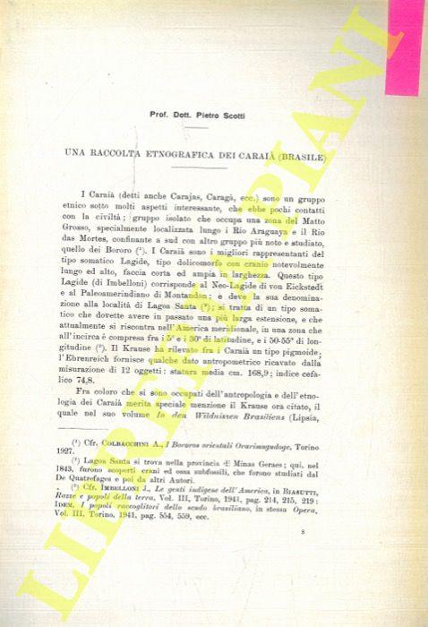 Una raccolta etnografica dei Carajà (Brasile)