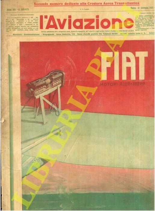 L' aviazione. Secondo numero dedicato alla Crociera Aerea Transatlantica