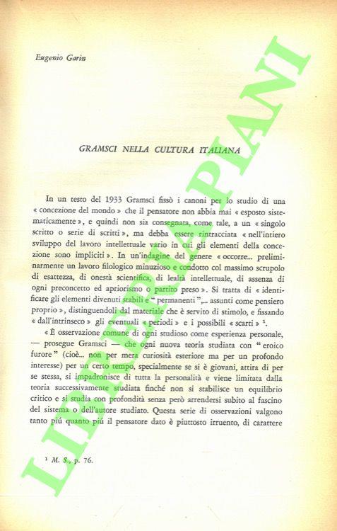 Gramsci nella cultura italiana