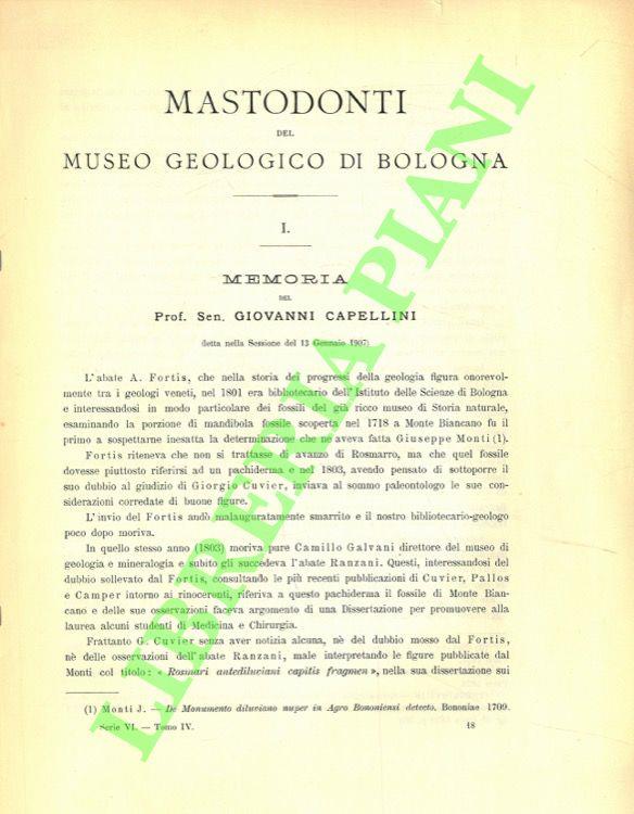 Mastodonti del Museo Geologico di Bologna. I e II