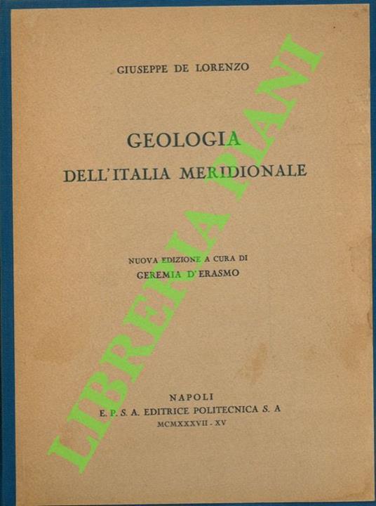 Geologia dell' Italia Meridionale - Giuseppe De Lorenzo - copertina