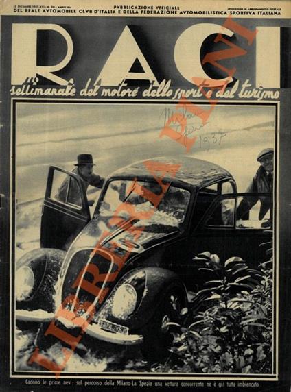 RACI. 1937. Settimanale del motore dello sport e del turismo - copertina