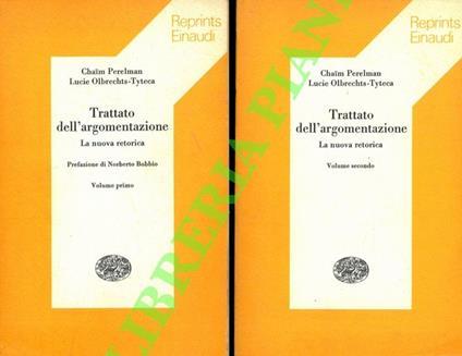 Trattato dell'argomentazione. La nuova retorica - Chaim Perelman - copertina
