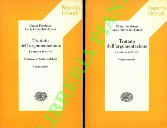 Trattato dell'argomentazione. La nuova retorica - Chaim Perelman - copertina