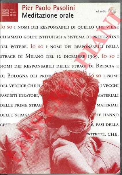 Meditazione orale - Pier Paolo Pasolini - copertina