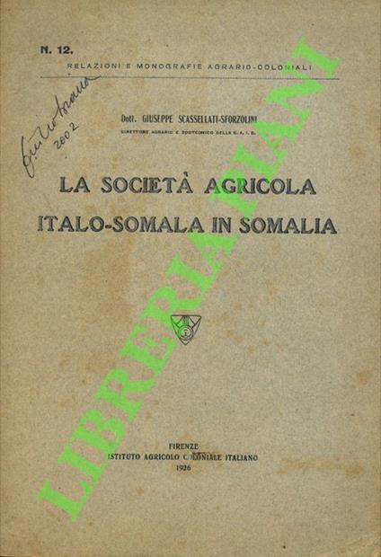 La Società Agricola Italo-Somala in Somalia - copertina