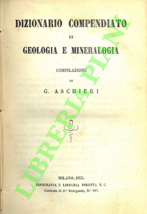 Dizionario compendiato di geologia e mineralogia - copertina