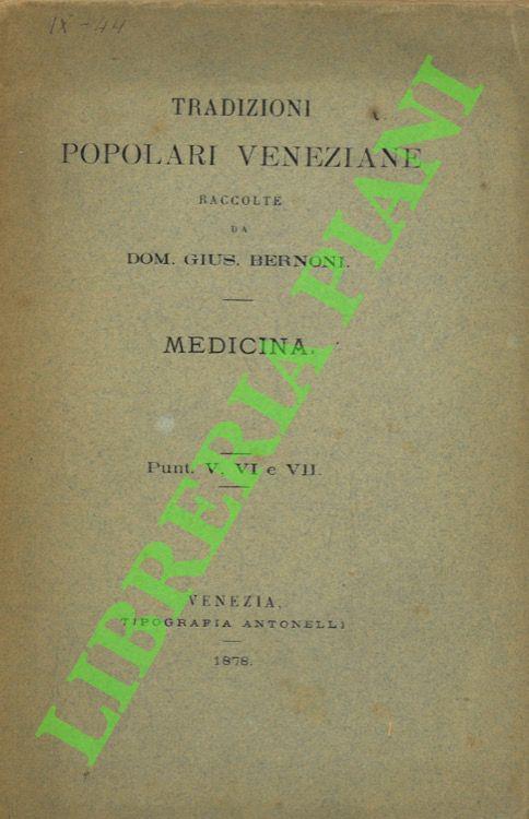 Tradizioni popolari veneziane. Medicina - copertina
