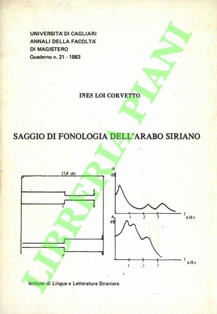 Saggio di fonologia dell'arabo siriano - copertina