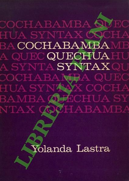 Cochabamba Quechua Syntax - copertina