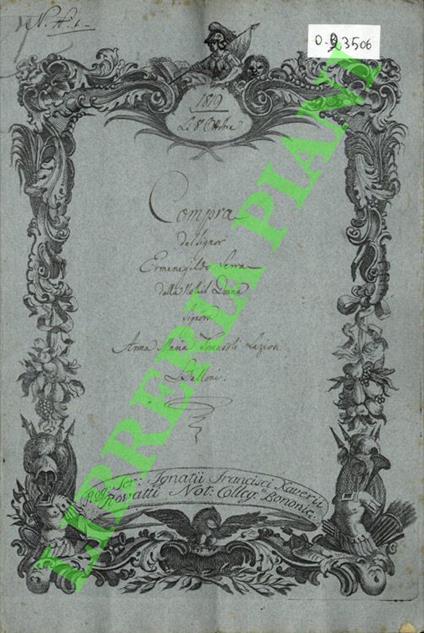 Compra di una pezza di terra posta nel Comune di Anzola, altra pezza posta nel Comune di Crespellano sezione di San Martino in Casola, altra pezza posta nel Comune di Piumazzo, altra pezza posta nel Comune di Zola Predosa - Serra - copertina