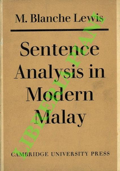 Sentence Analysis in Modern Malay - copertina