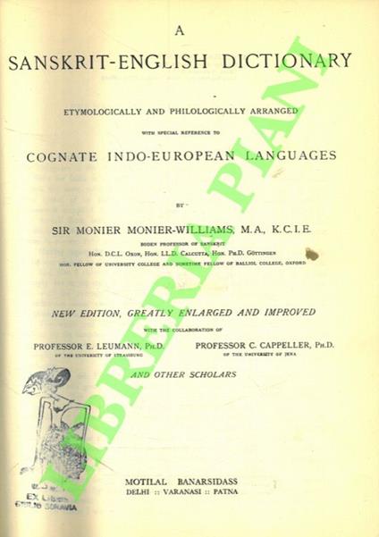 A Sanskrit - English Dictionary - copertina