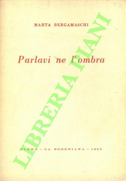 Parlavi ne l'ombra - copertina