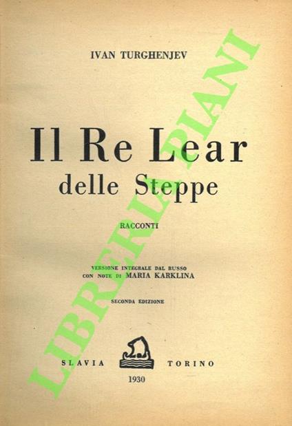 Il Re Lear delle steppe - copertina