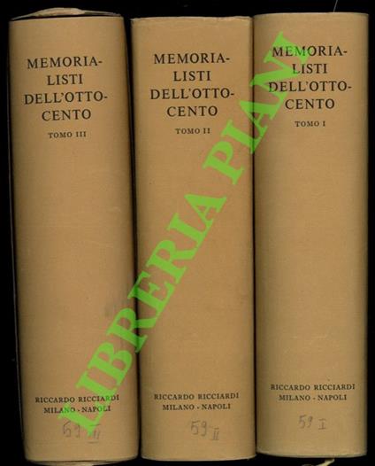Memorialisti dell'Ottocento - copertina