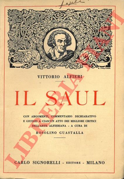 Il Saul - Vittorio Alfieri - copertina