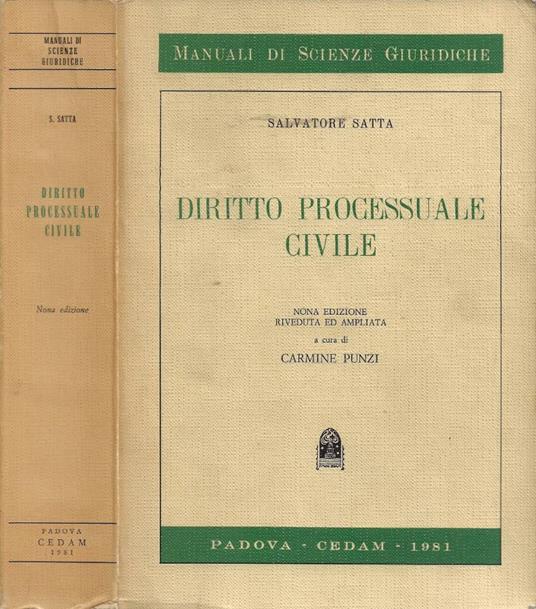 Diritto processuale civile - Salvatore Satta - copertina