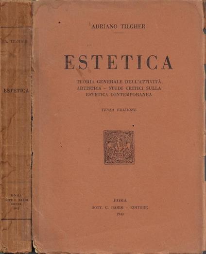 Estetica - Adriano Tilgher - copertina