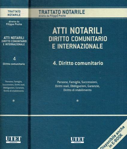 Atti notarili. Diritto comunitario e internazionale 4/I - copertina