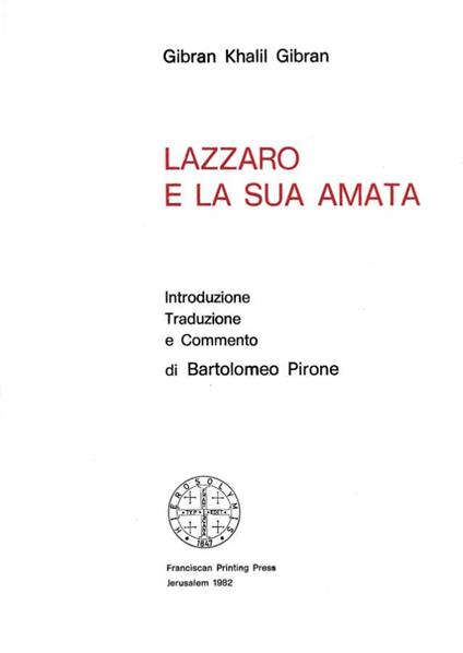 Lazzaro e a sua amata - copertina